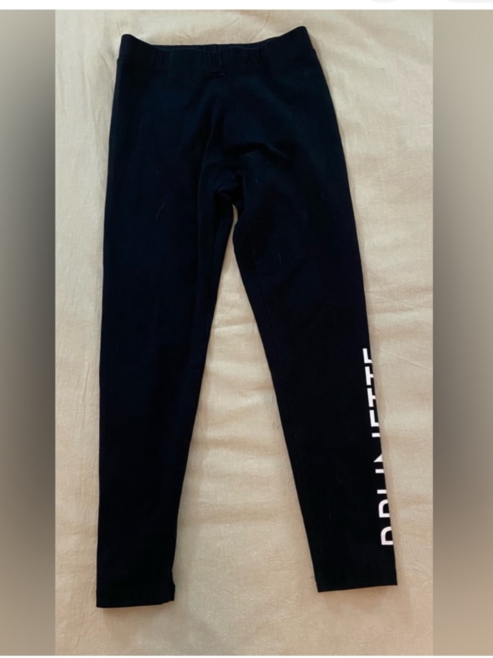 Brunette The Label women’s Black Leggings with White Side Logo - Picture 5 of 5